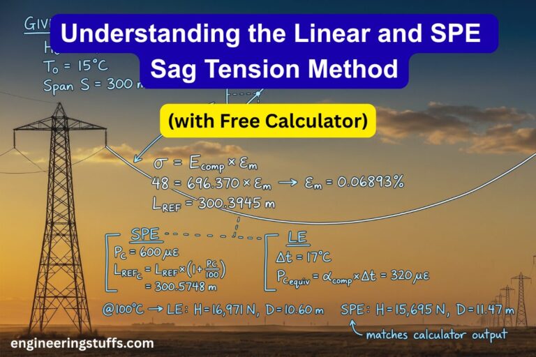 Understanding the Linear and SPE Sag Tension Method (with Free Calculator)